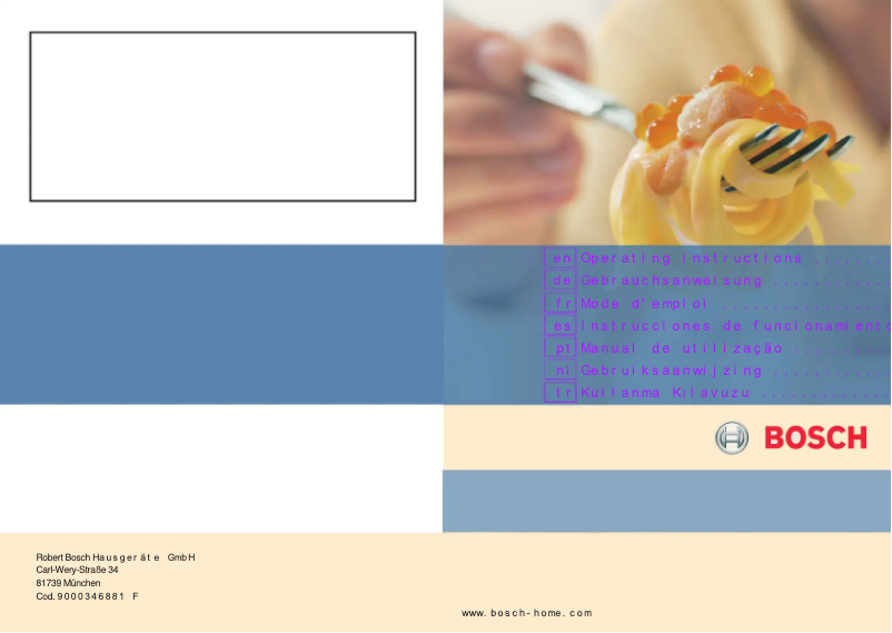 Page 1 de la notice Manuel utilisateur Bosch PRS926B90E