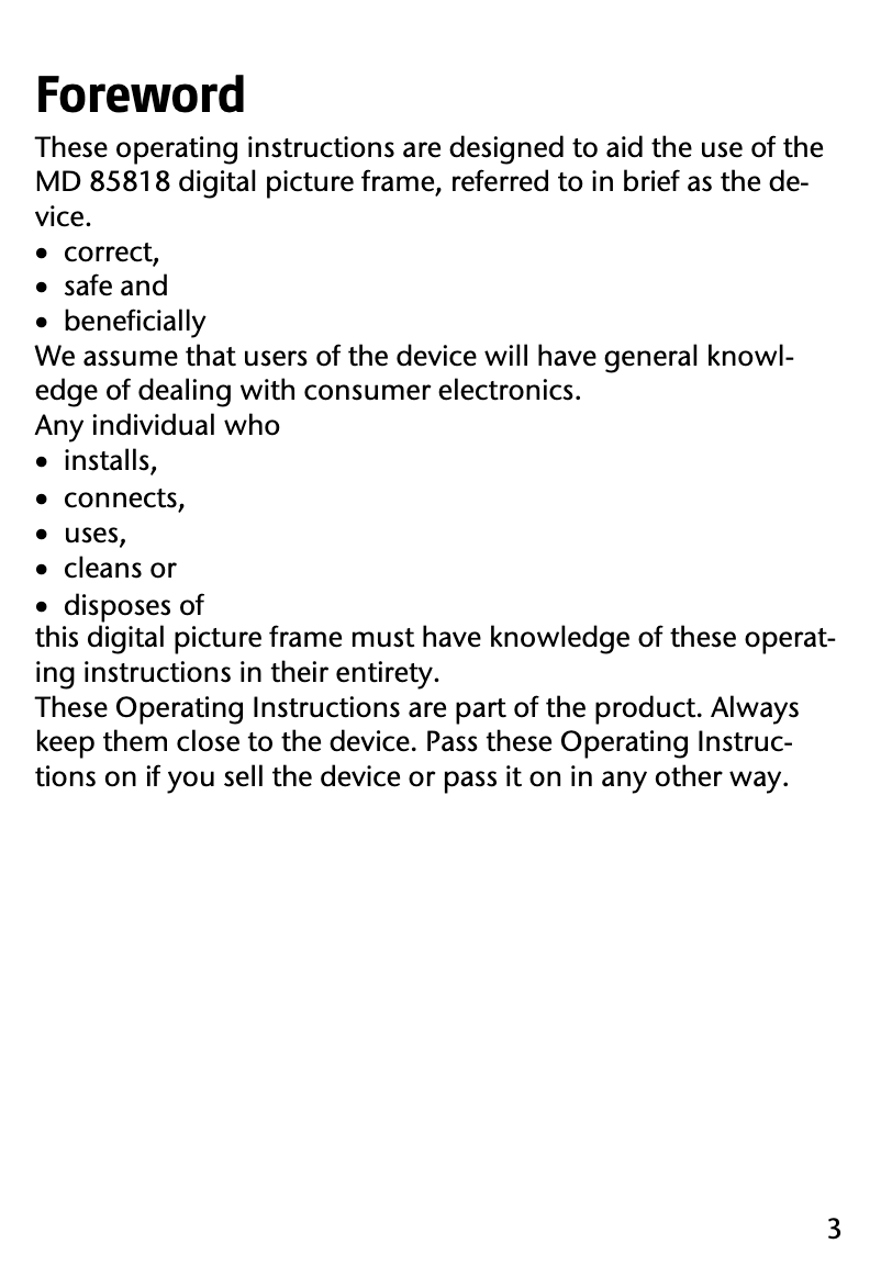 Page 1 de la notice Manuel utilisateur Medion LIFE E76003 (MD 85818)