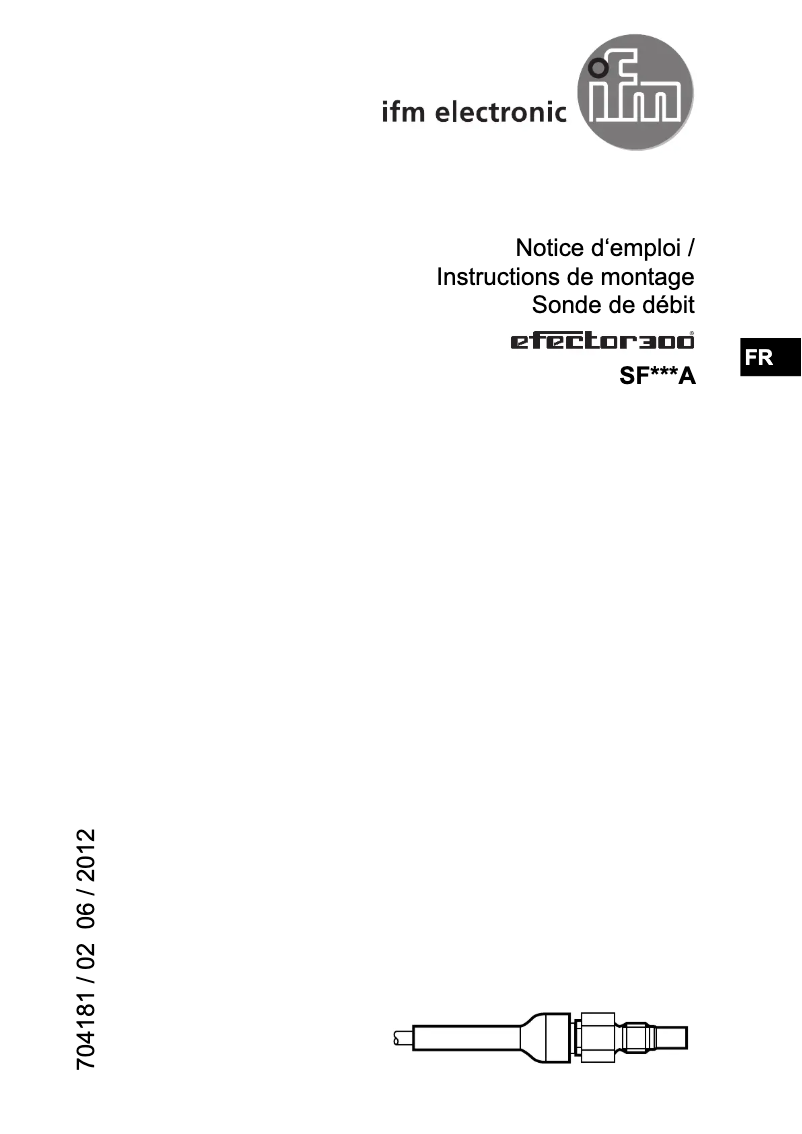 Page 1 de la notice Manuel utilisateur IFM SF620A