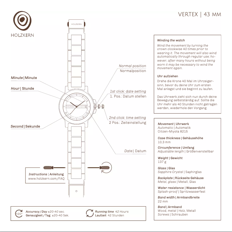 Page 1 de la notice Manuel utilisateur Holzkern Langkawi