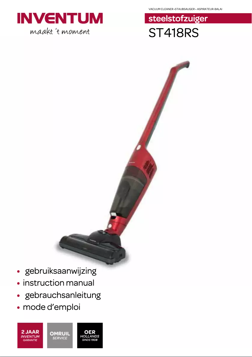 Page n°1 - Manuel utilisateur Inventum ST418RS