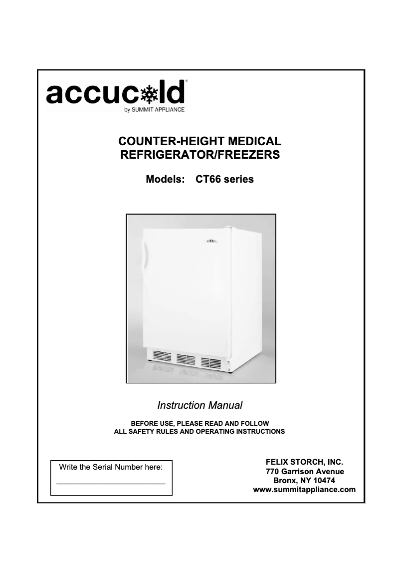 Page n°1 - Manuel utilisateur Accucold AL650W