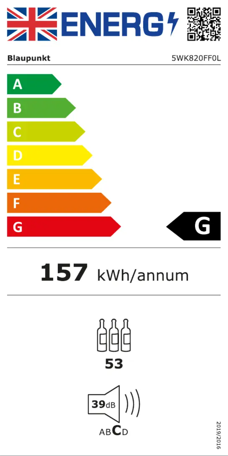 Page n°1 - Label énergétique Blaupunkt 5WK820FF0