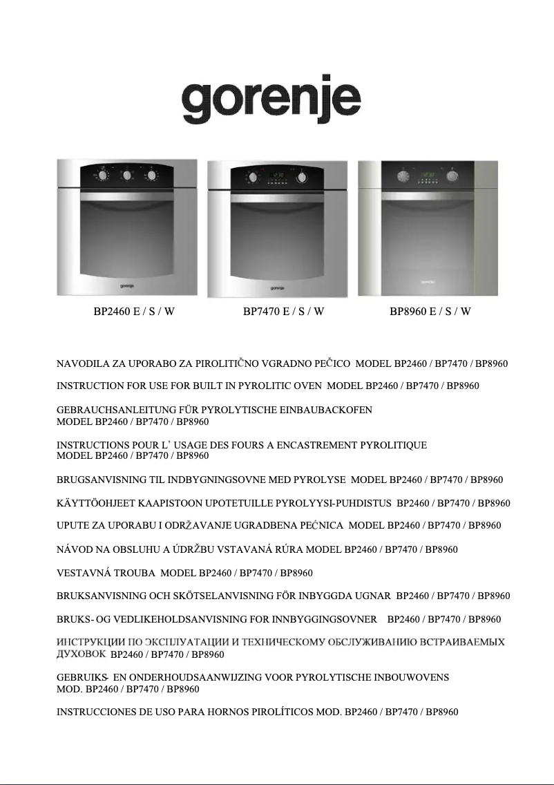 Page n°1 - Manuel utilisateur Gorenje BP7470W