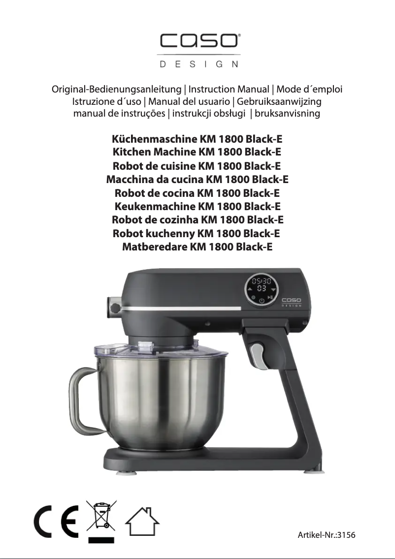 Image de la première page du manuel de l'appareil KM 1800 Black-E