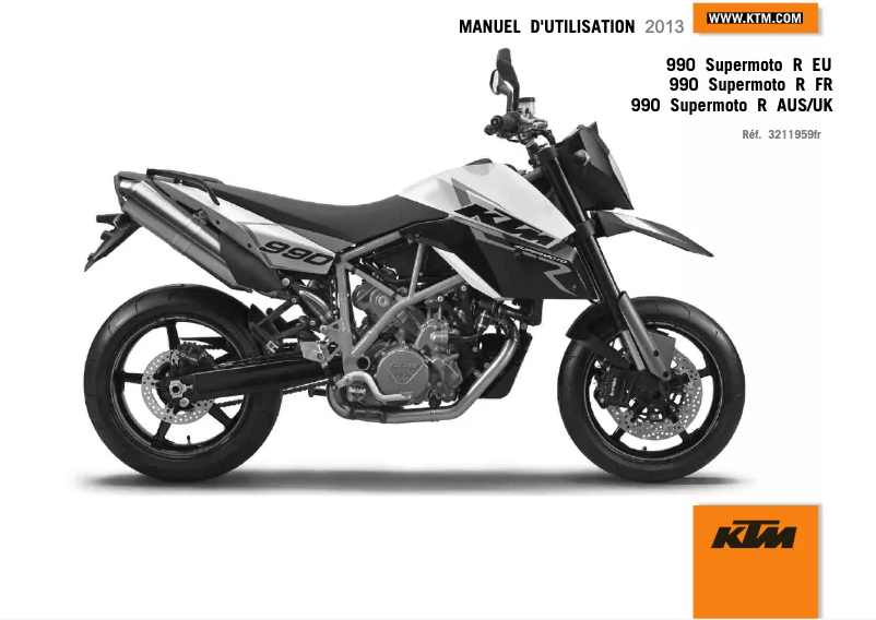 Page 1 de la notice Manuel utilisateur KTM 990 Supermoto R (2013)