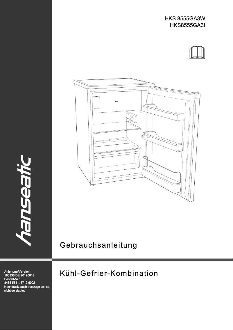 Página 1 del manual Manual de usuario Hanseatic HKS8555GA3W
