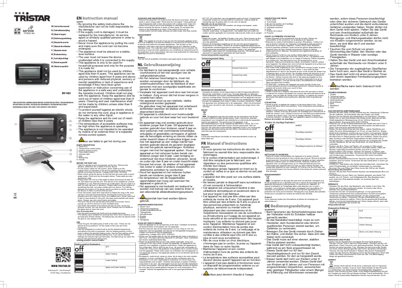 Page n°1 - Manuel utilisateur TriStar OV-1433