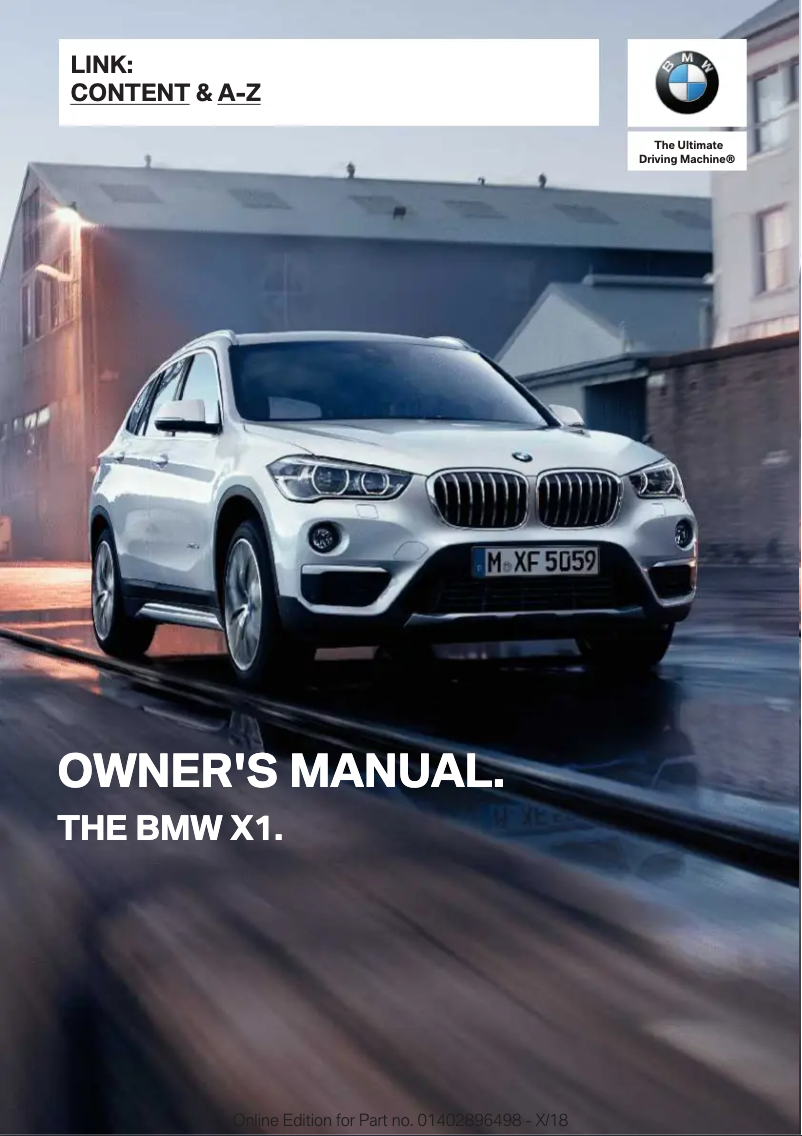 Page 1 de la notice Manuel utilisateur BMW X1 (2019)