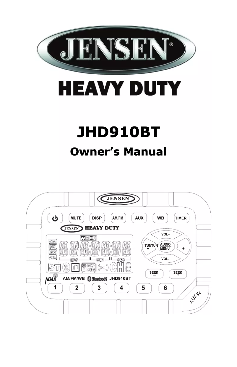 Image de la première page du manuel de l'appareil JHD910BT