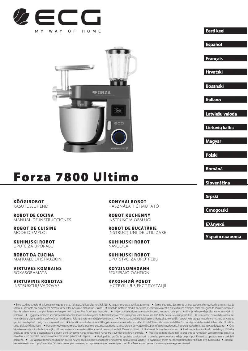 Page n°1 - Manuel utilisateur ECG Forza 7800 Ultimo