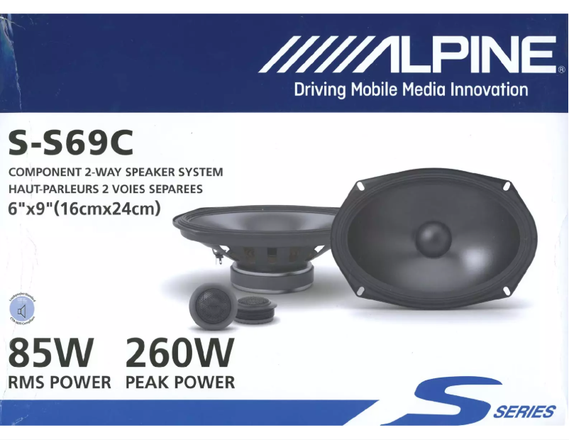 Page 1 de la notice Manuel utilisateur Alpine S-S69C