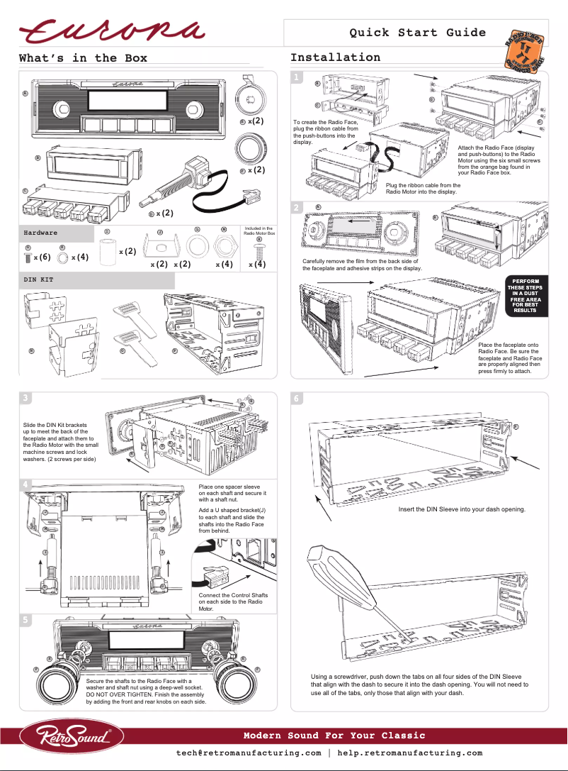 Page n°1 - Manuel utilisateur RetroSound Europa M2A