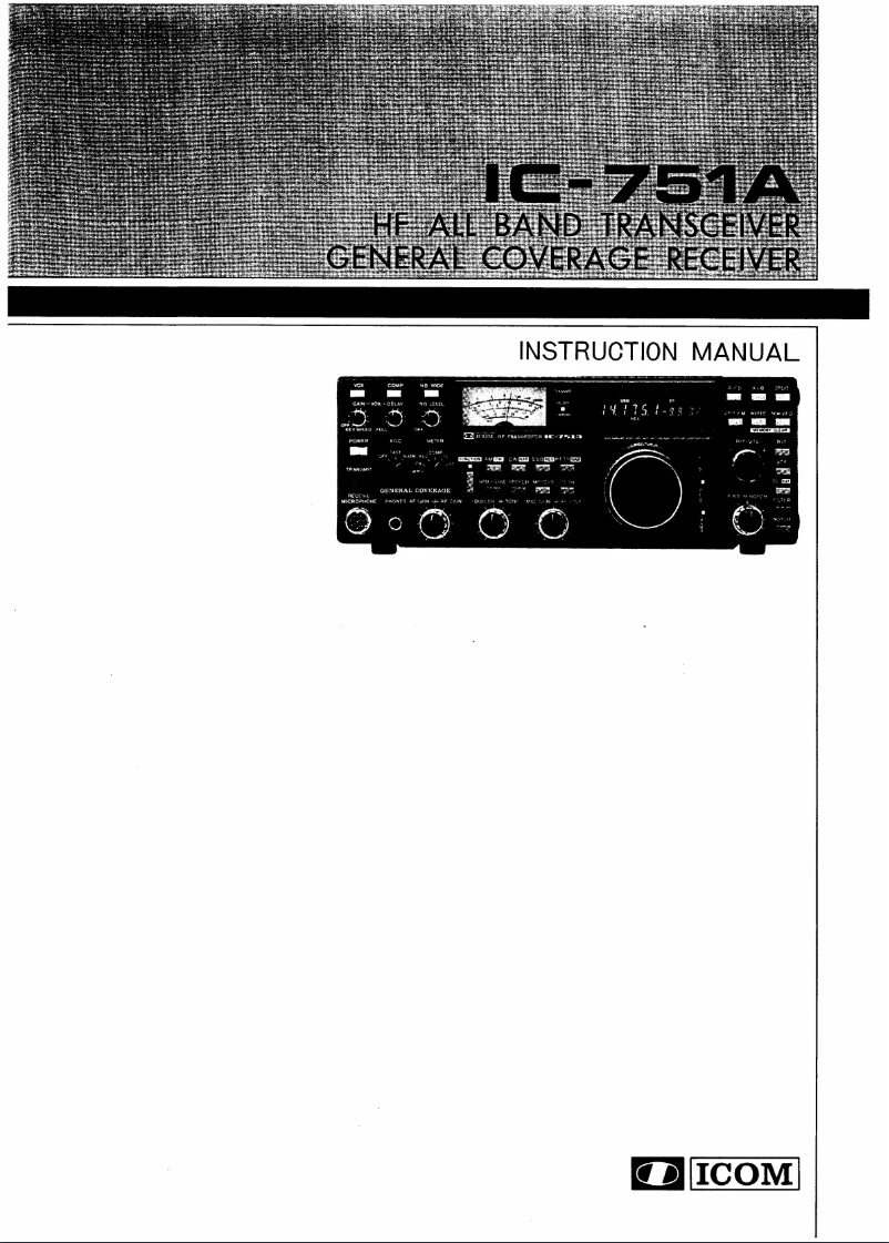 Page n°1 - Manuel utilisateur ICOM IC-751A