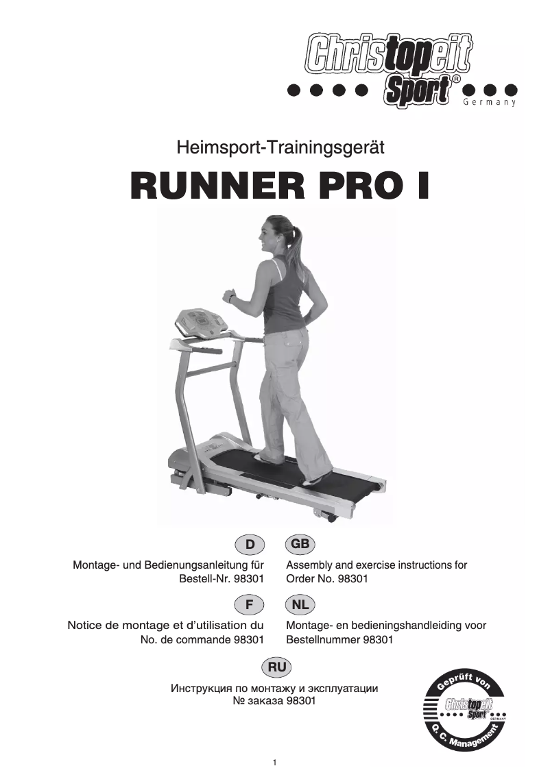 Image de la première page du manuel de l'appareil Runner Pro I