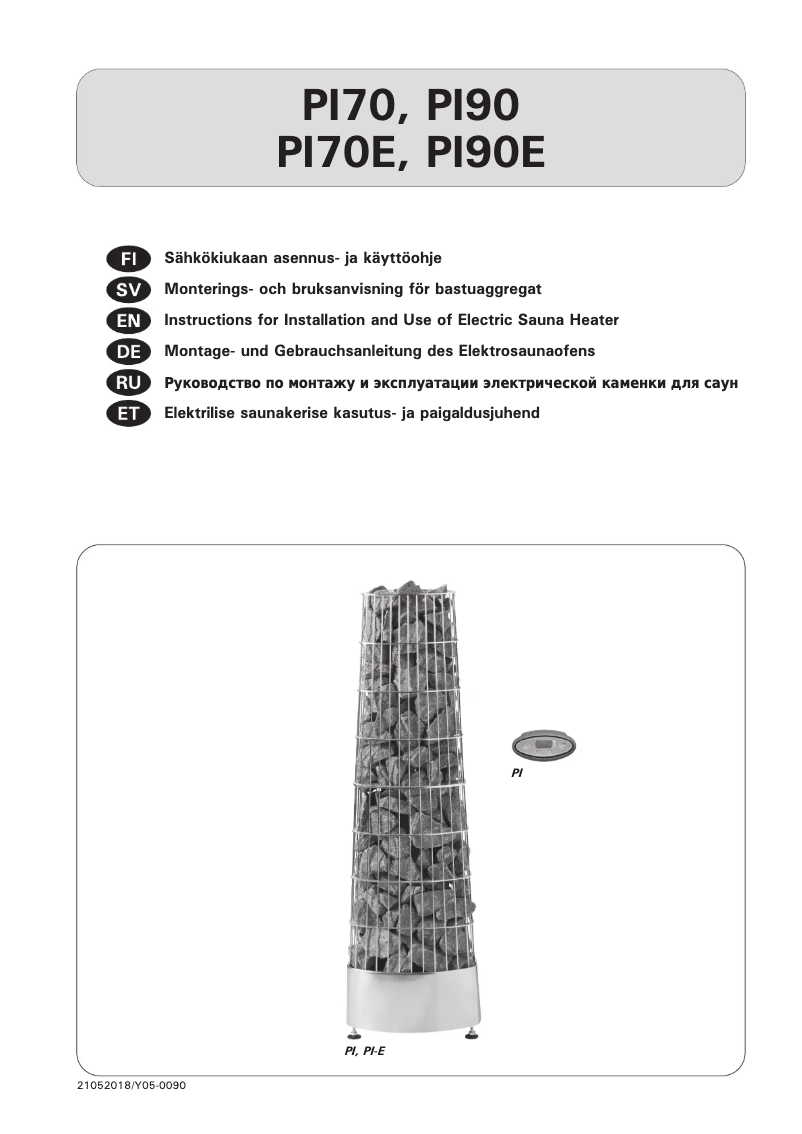 Page 1 de la notice Manuel utilisateur Harvia Kivi PI70E HPIE700400