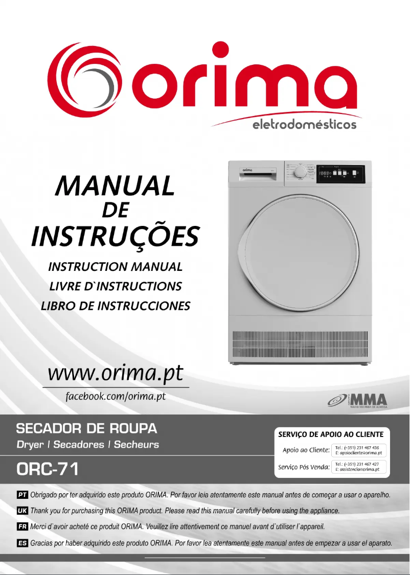 Page n°1 - Manuel utilisateur Orima ORC-71