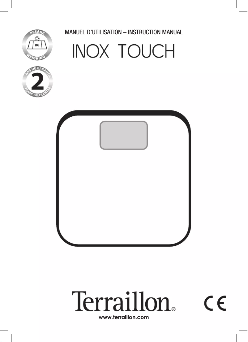 Page 1 de la notice Manuel utilisateur Terraillon INOX TOUCH