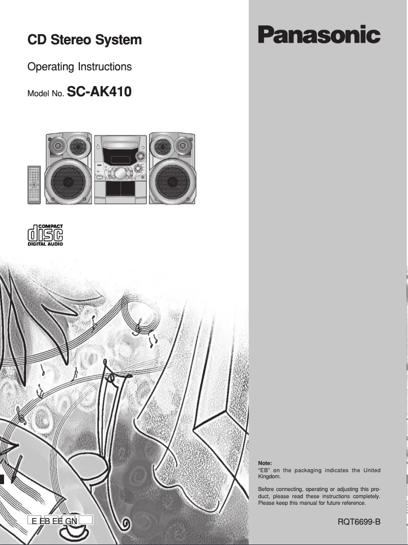 Page n°1 - Manuel utilisateur Panasonic SC-AK410