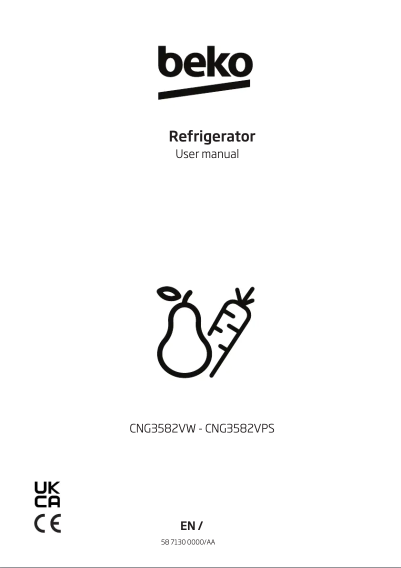 Page 1 de la notice Manuel utilisateur Beko CNG3582VPS