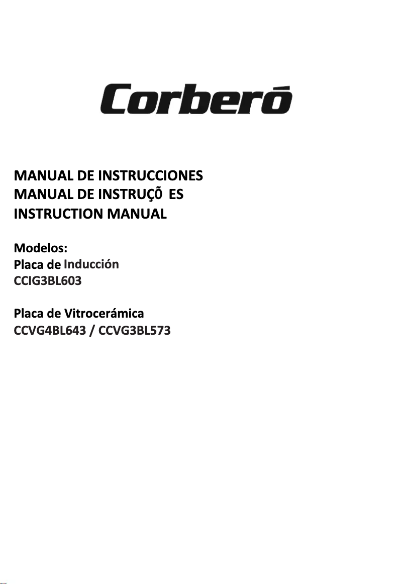Page n°1 - Manuel utilisateur Corbero CCVG4BL643
