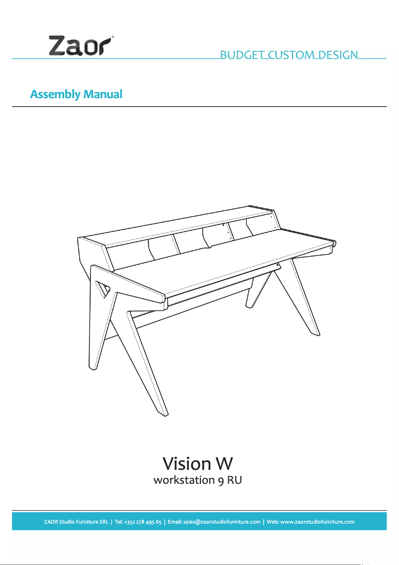 Page 1 de la notice Manuel utilisateur Zaor Vision W