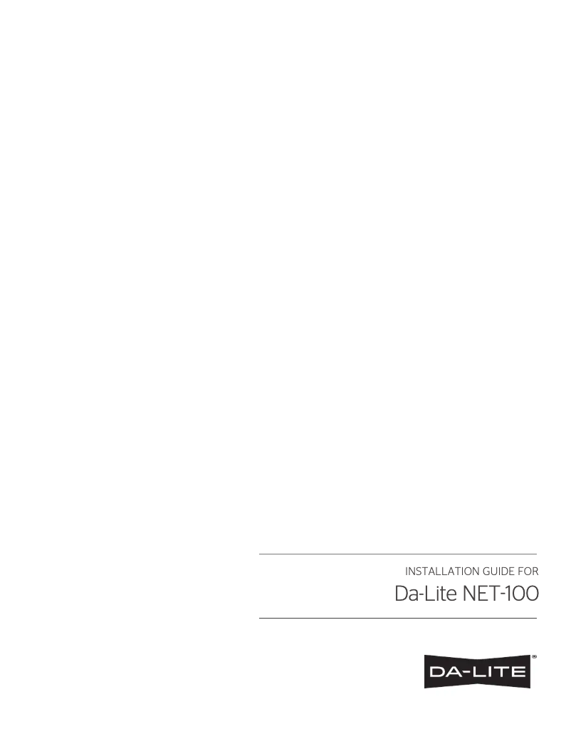 Image de la première page du manuel de l'appareil NET-100