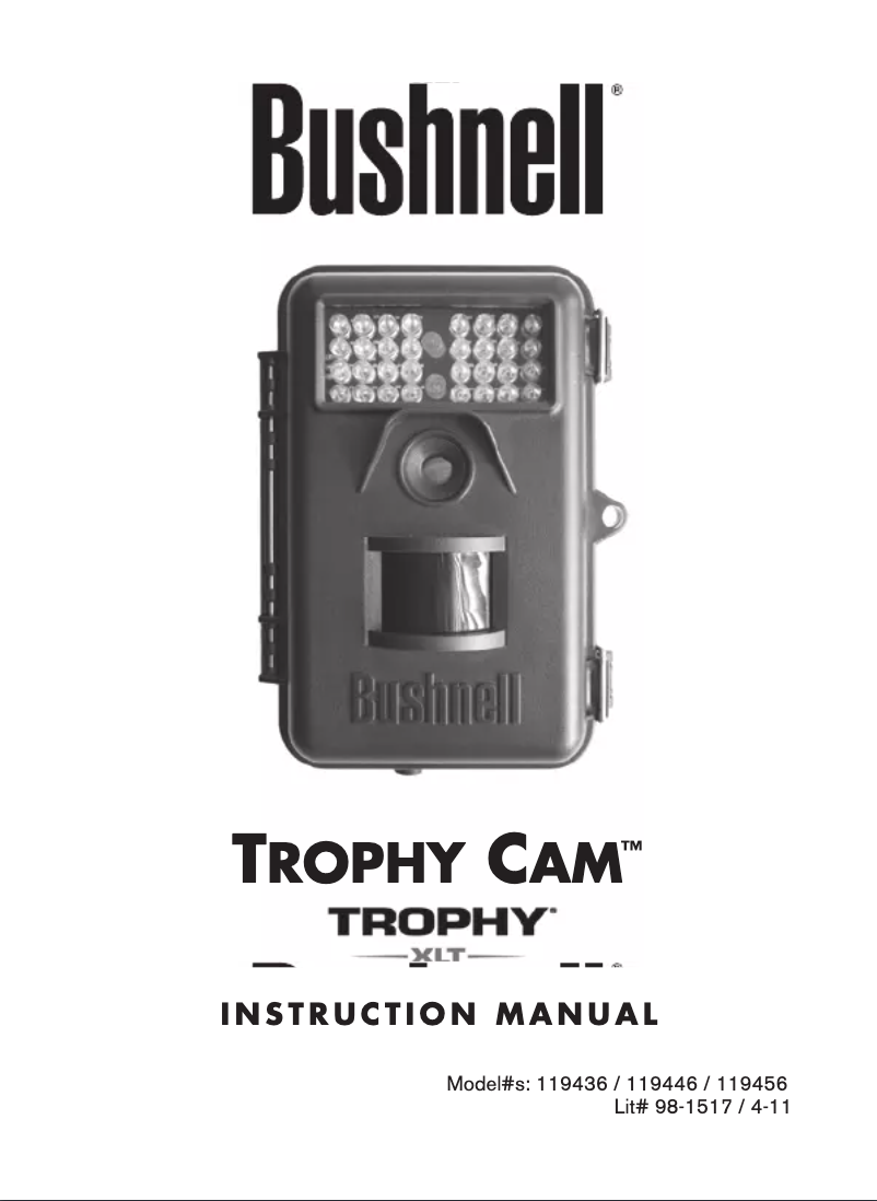 Page 1 de la notice Manuel utilisateur Bushnell Trophy Cam 119446