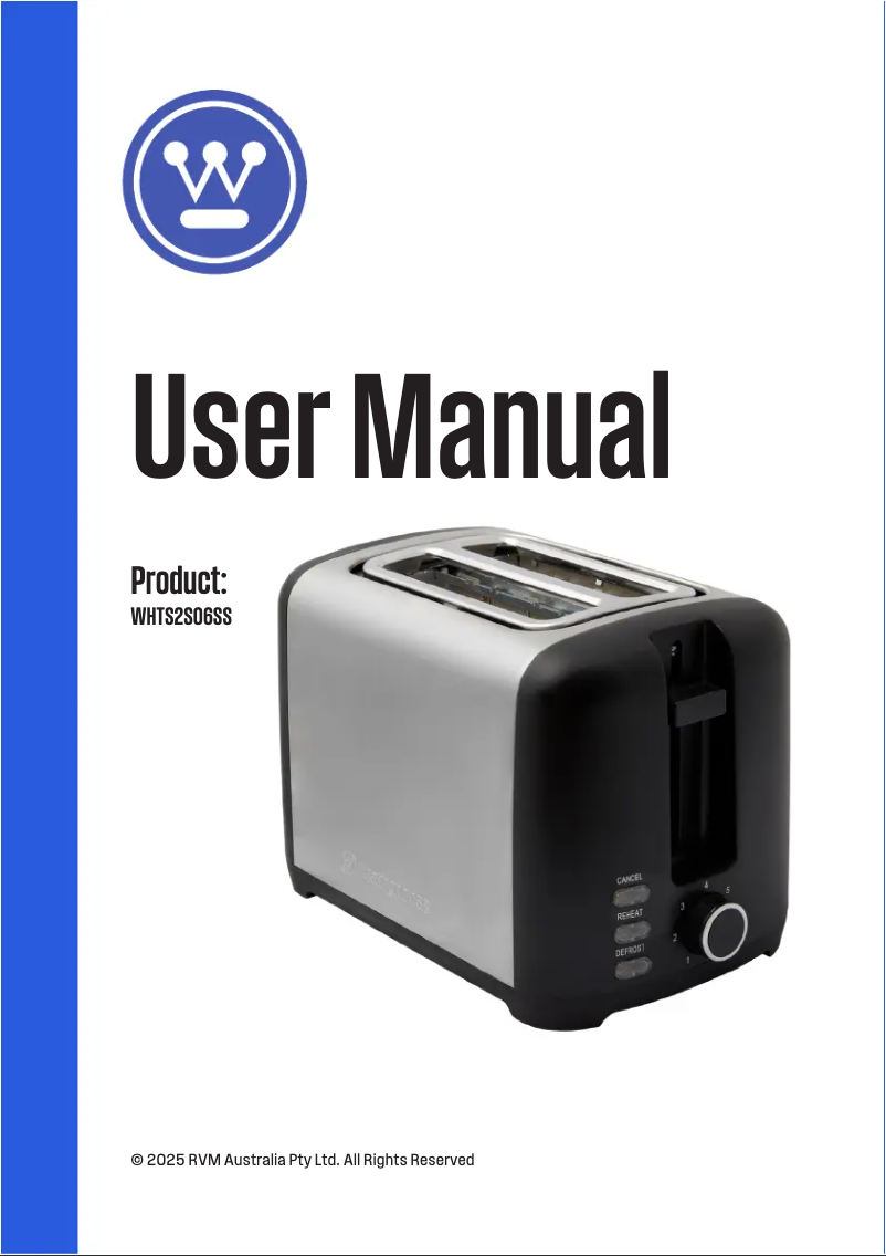 Page 1 de la notice Manuel utilisateur Westinghouse WHTS2S06SS