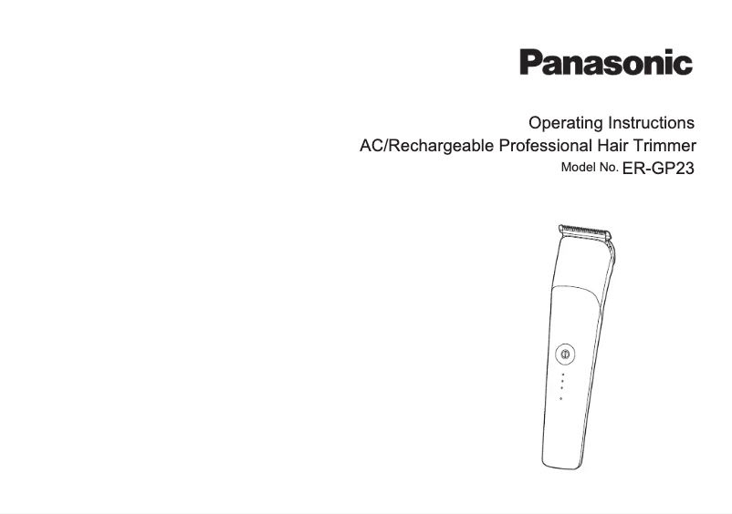 Page n°1 - Manuel utilisateur Panasonic ER-GP23