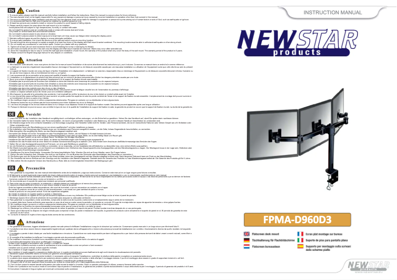 Page n°1 - Manuel utilisateur Newstar FPMA-D960D3