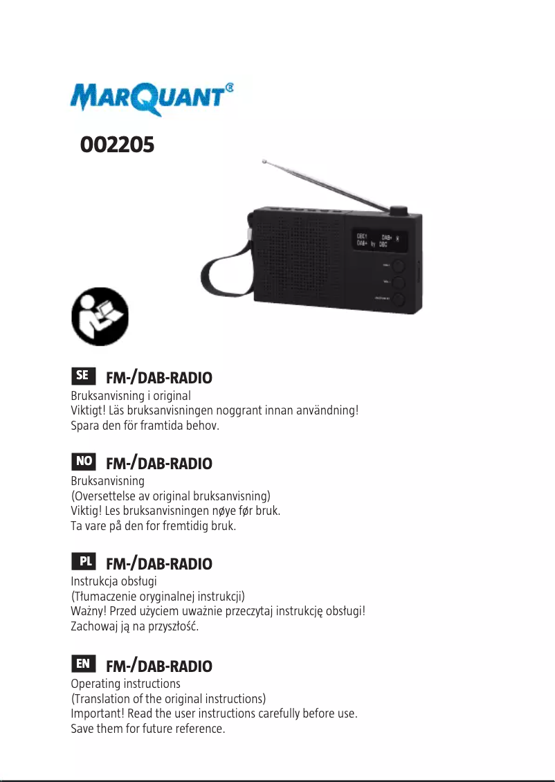 Page n°1 - Manuel utilisateur Marquant 002-205