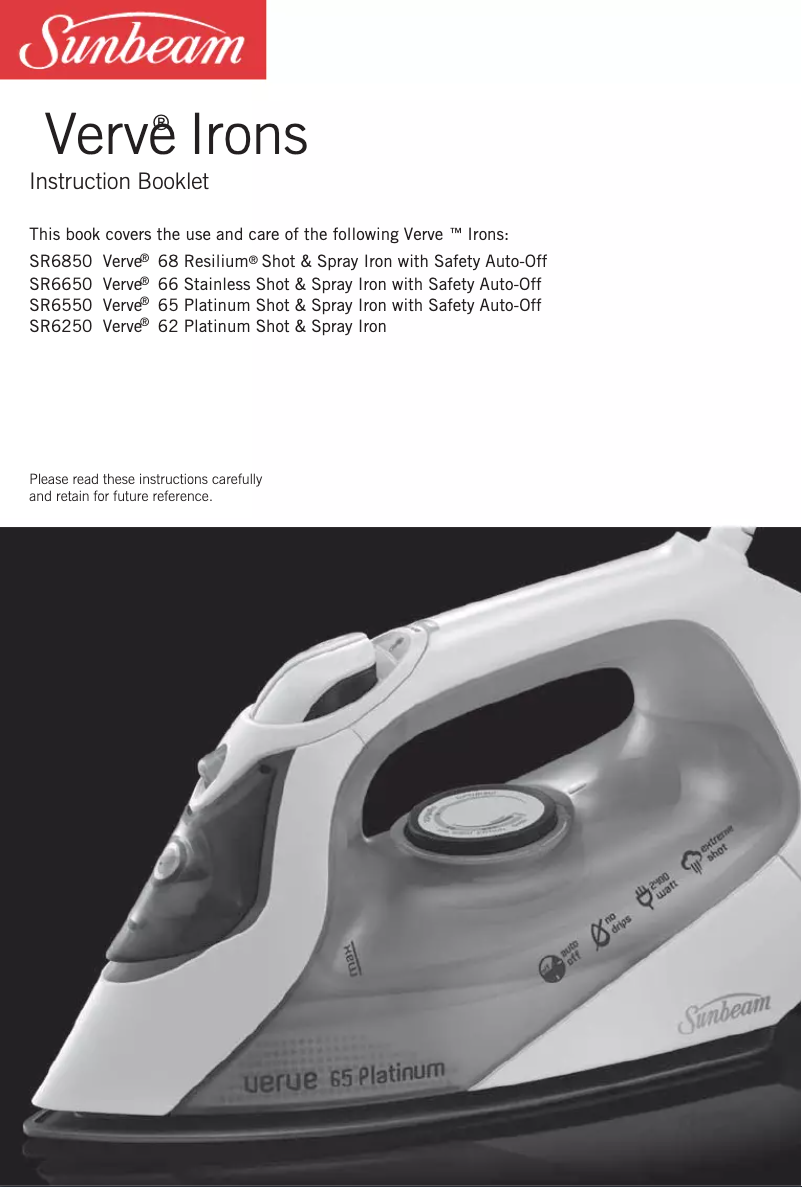 Página 1 del manual Manual de usuario Sunbeam Verve SR6585