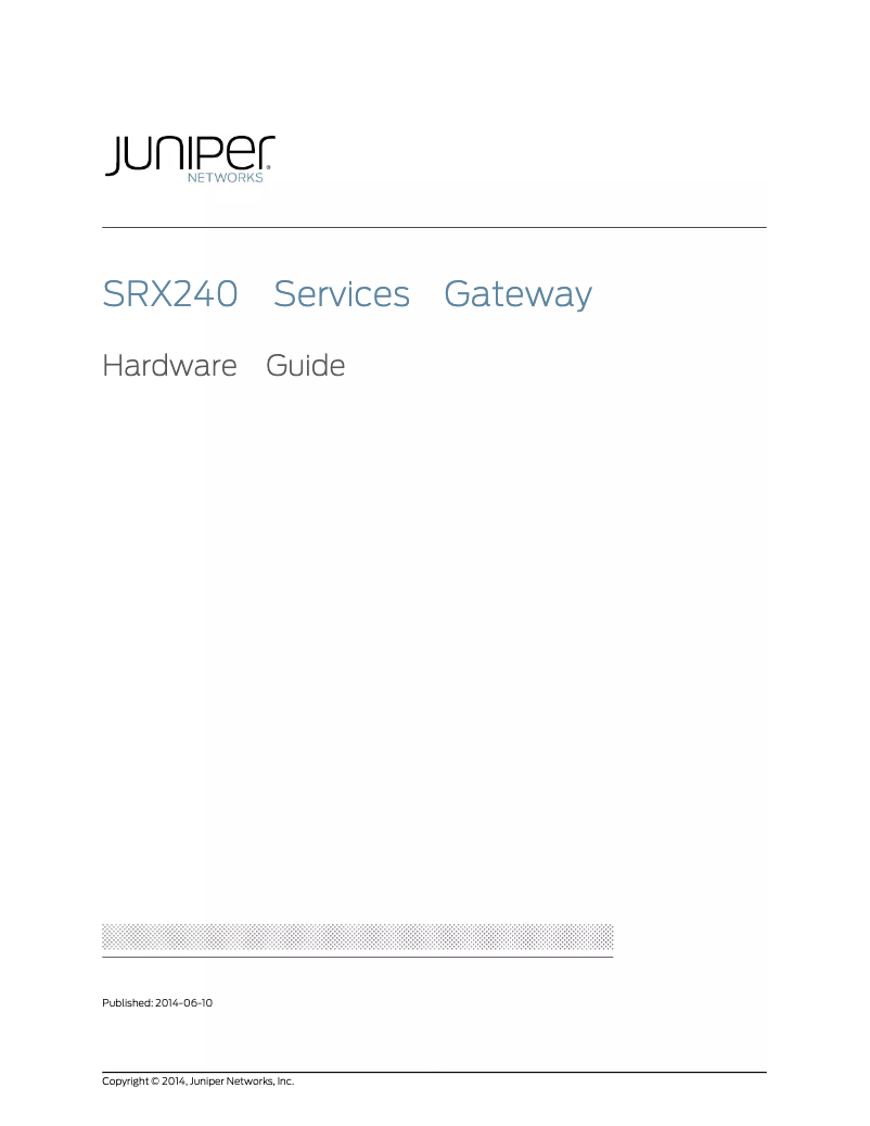 Página 1 del manual Manual de usuario Juniper SRX240H2