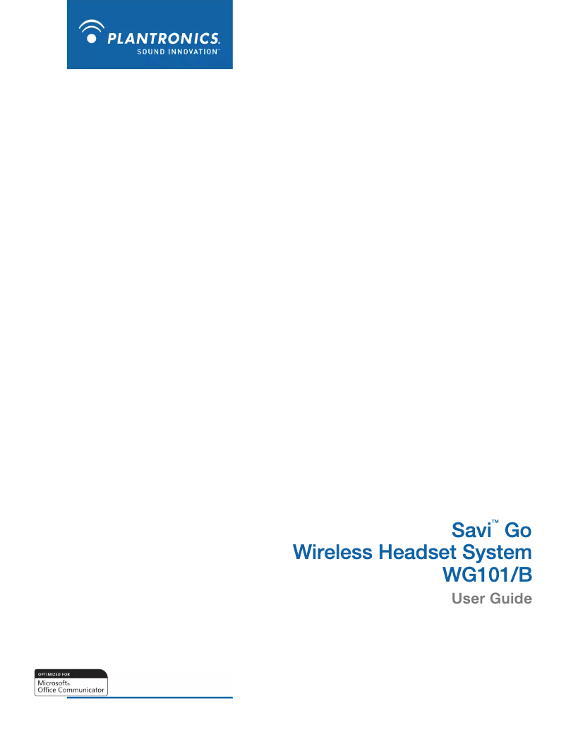 Page 1 de la notice Manuel utilisateur Plantronics Savi Go Convertible