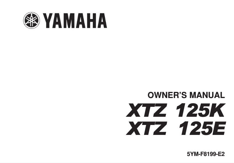 Page 1 de la notice Manuel utilisateur Yamaha XTZ 125K (2005)