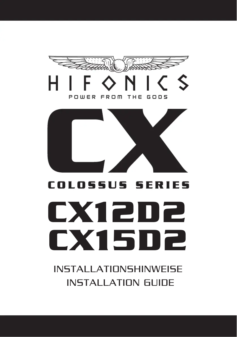 Image de la première page du manuel de l'appareil Colossus CX12D2