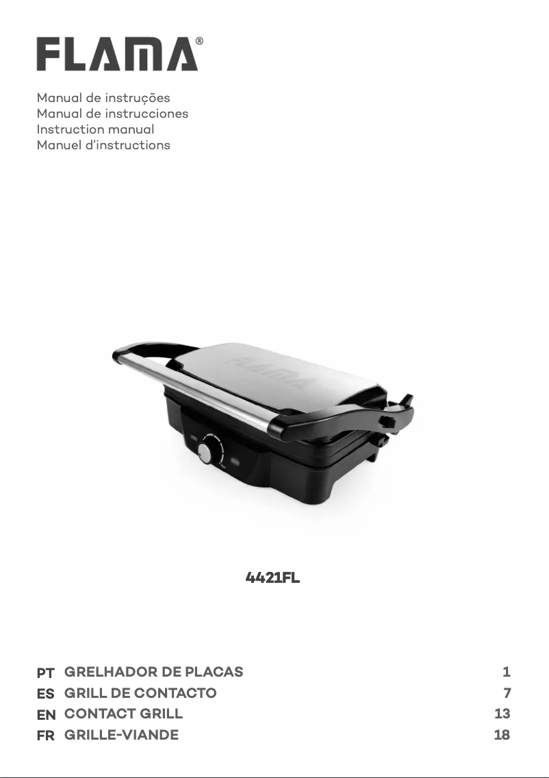 Page n°1 - Manuel utilisateur Flama 4421FL