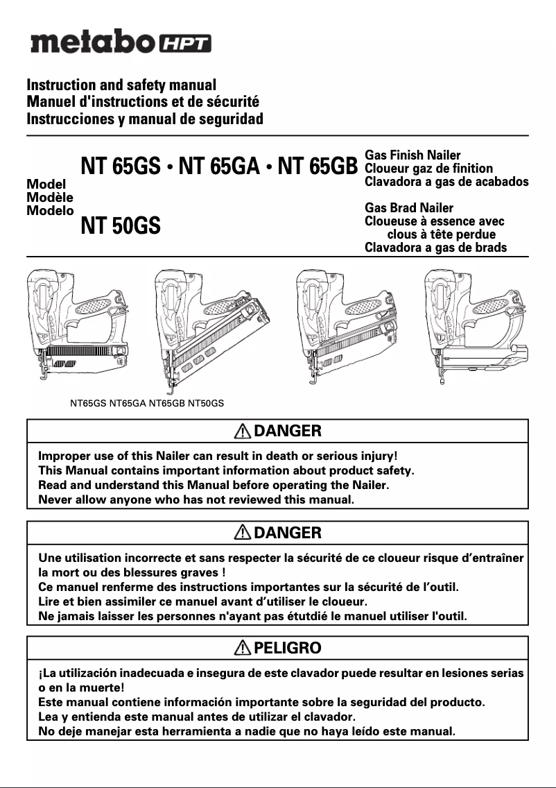 Página 1 del manual Manual de usuario HiKOKI NT65GS