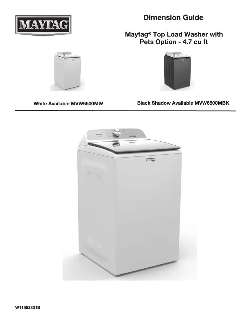 Image de la première page du manuel de l'appareil MVW6500MBK