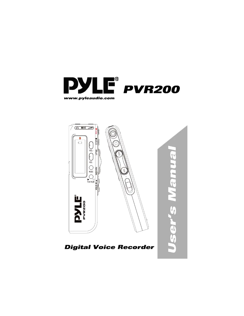 Image de la première page du manuel de l'appareil PVR200