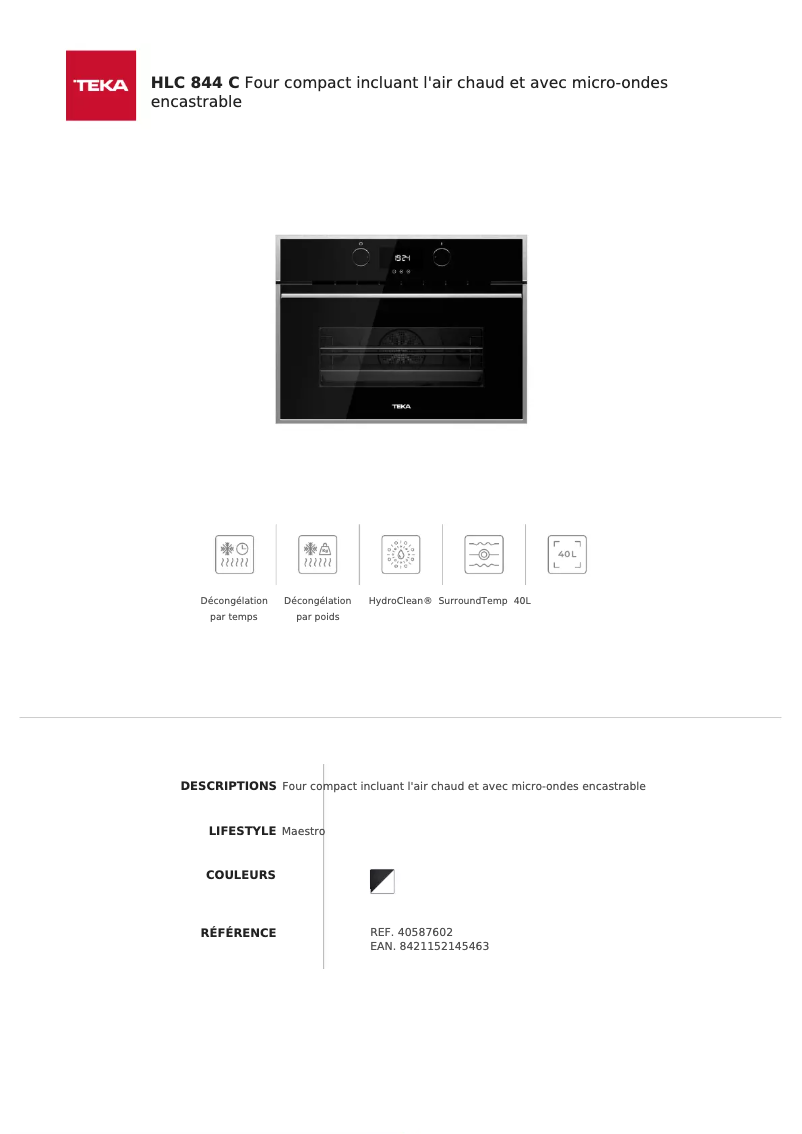 Image de la première page du manuel de l'appareil HLC 844 C