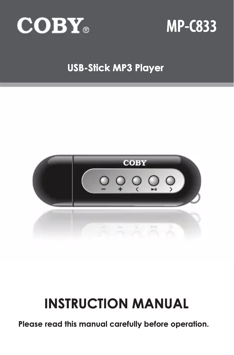 Página 1 del manual Manual de usuario Coby MP-C853