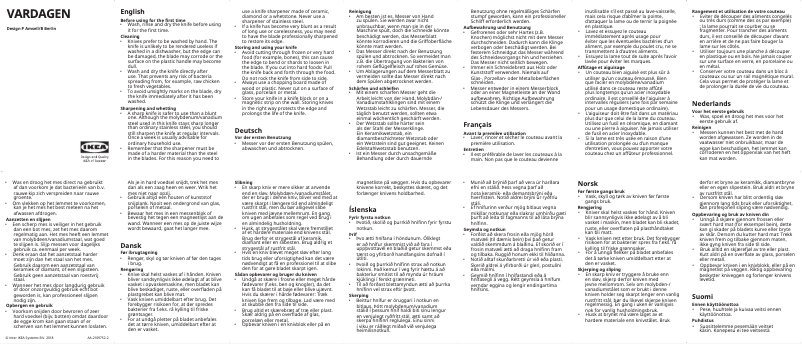 Image de la première page du manuel de l'appareil VARDAGEN 402.947.22