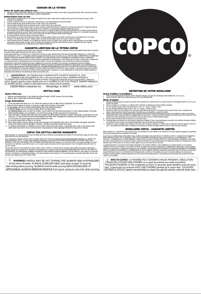 Page 1 de la notice Manuel utilisateur Copco Diplomat