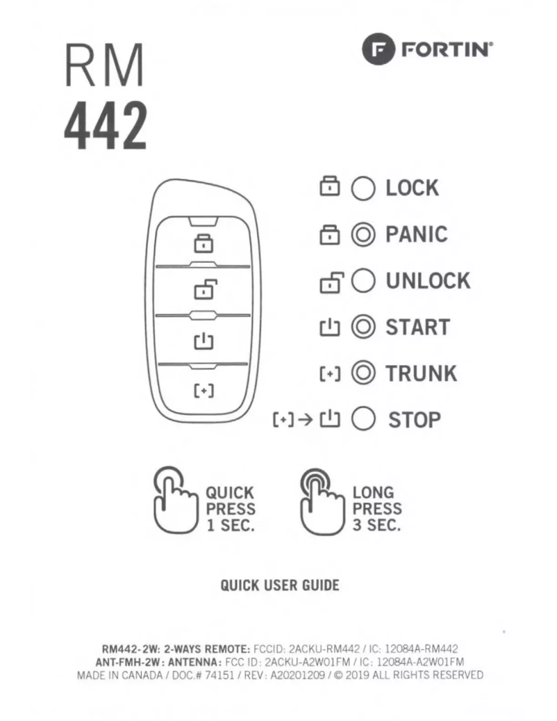 Page 1 de la notice Manuel utilisateur Fortin RFK442