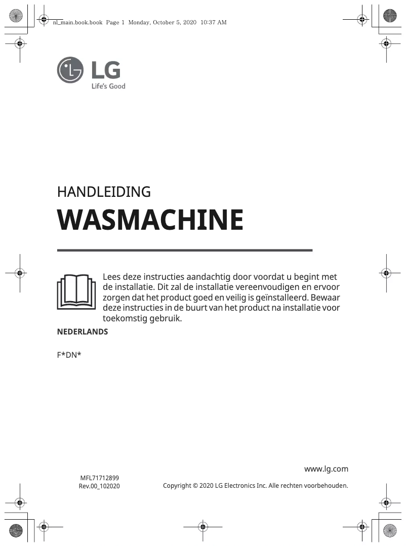 Page 1 de la notice Manuel utilisateur LG F4DN508S1