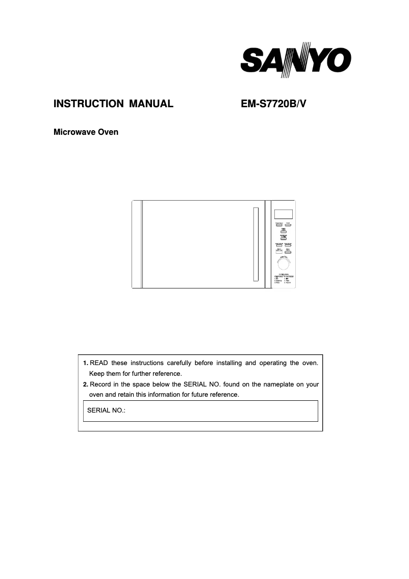 Page 1 of the manual User Manual Sanyo EM-S7720V