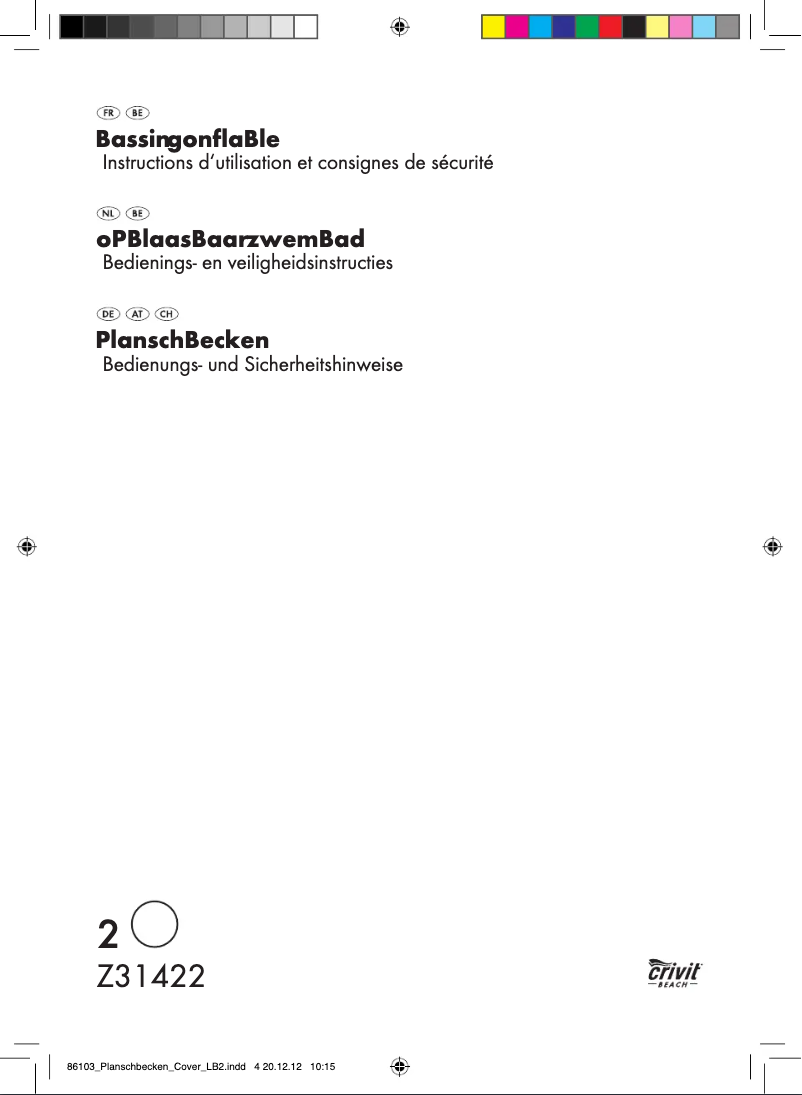 Page n°1 - Manuel utilisateur Crivit Z31422