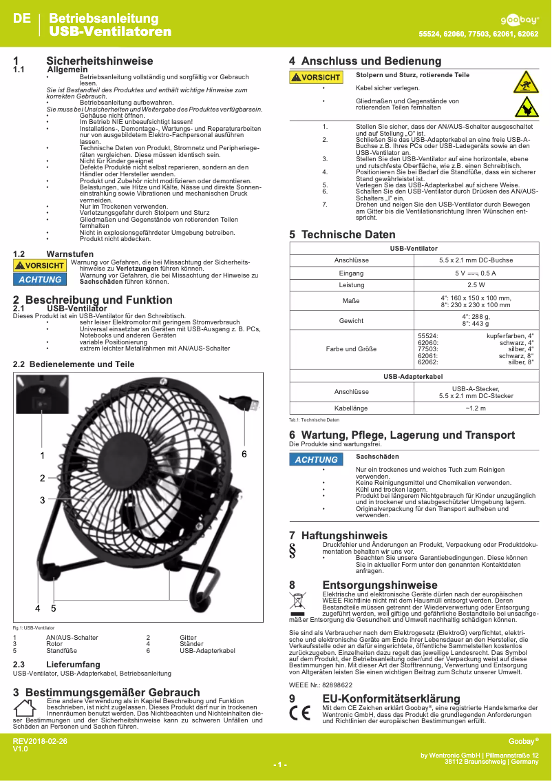 Imagen de la primera página del manual del dispositivo 62062